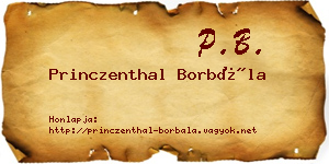 Princzenthal Borbála névjegykártya